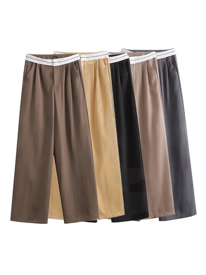 Wide Leg Pants | Pleated | High Waist | Wide Leg Slacks | Women's Pants -Fashion Nora