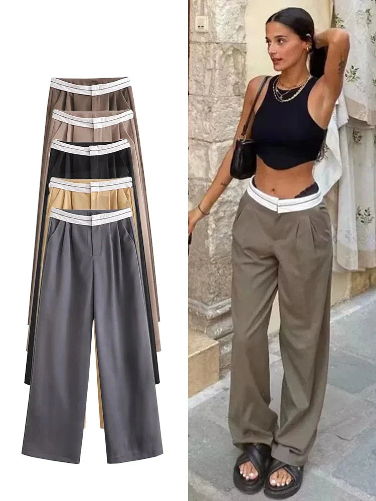 Wide Leg Pants | Pleated | High Waist | Wide Leg Slacks | Women's Pants -Fashion Nora