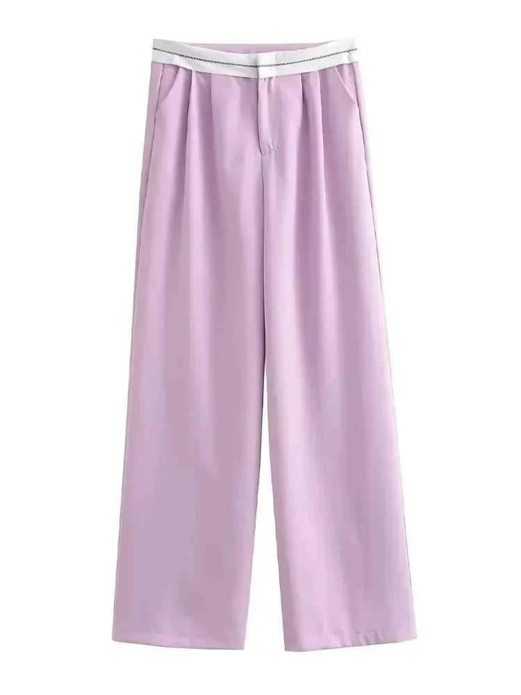 Wide Leg Pants | Pleated | High Waist | Wide Leg Slacks | Women's Pants -Fashion Nora