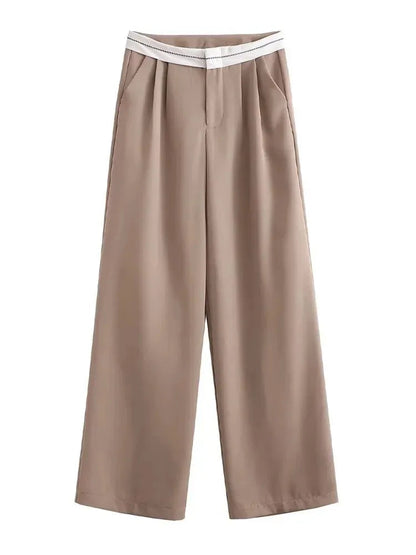 Wide Leg Pants | Pleated | High Waist | Wide Leg Slacks | Women's Pants -Fashion Nora