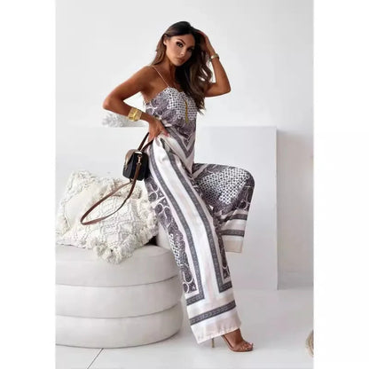 Wide Leg Pants and Top | Scarf Top | High Waist | Two-Piece Set | Co-Ord Set Women-Fashion Nora