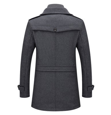 Winter Coat | Zip-Up | Standing Collar | Men's Woolen Coat | Men's Jacket-Fashion Nora