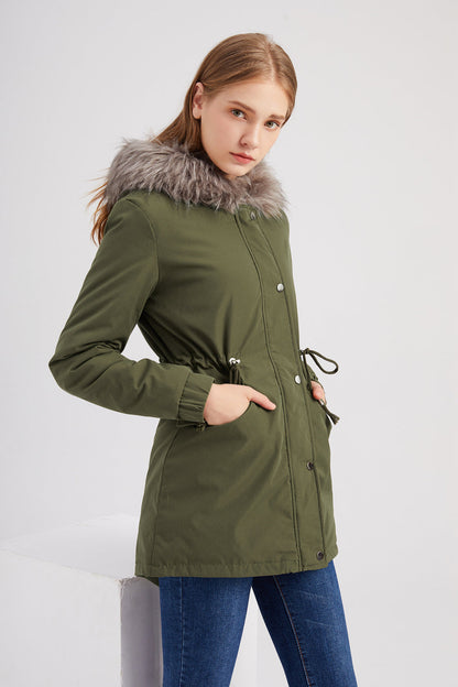 Winter Parka | Hooded | Drawstring | Fur Trimmed Jacket | Winter Jacket Women-Fashion Nora