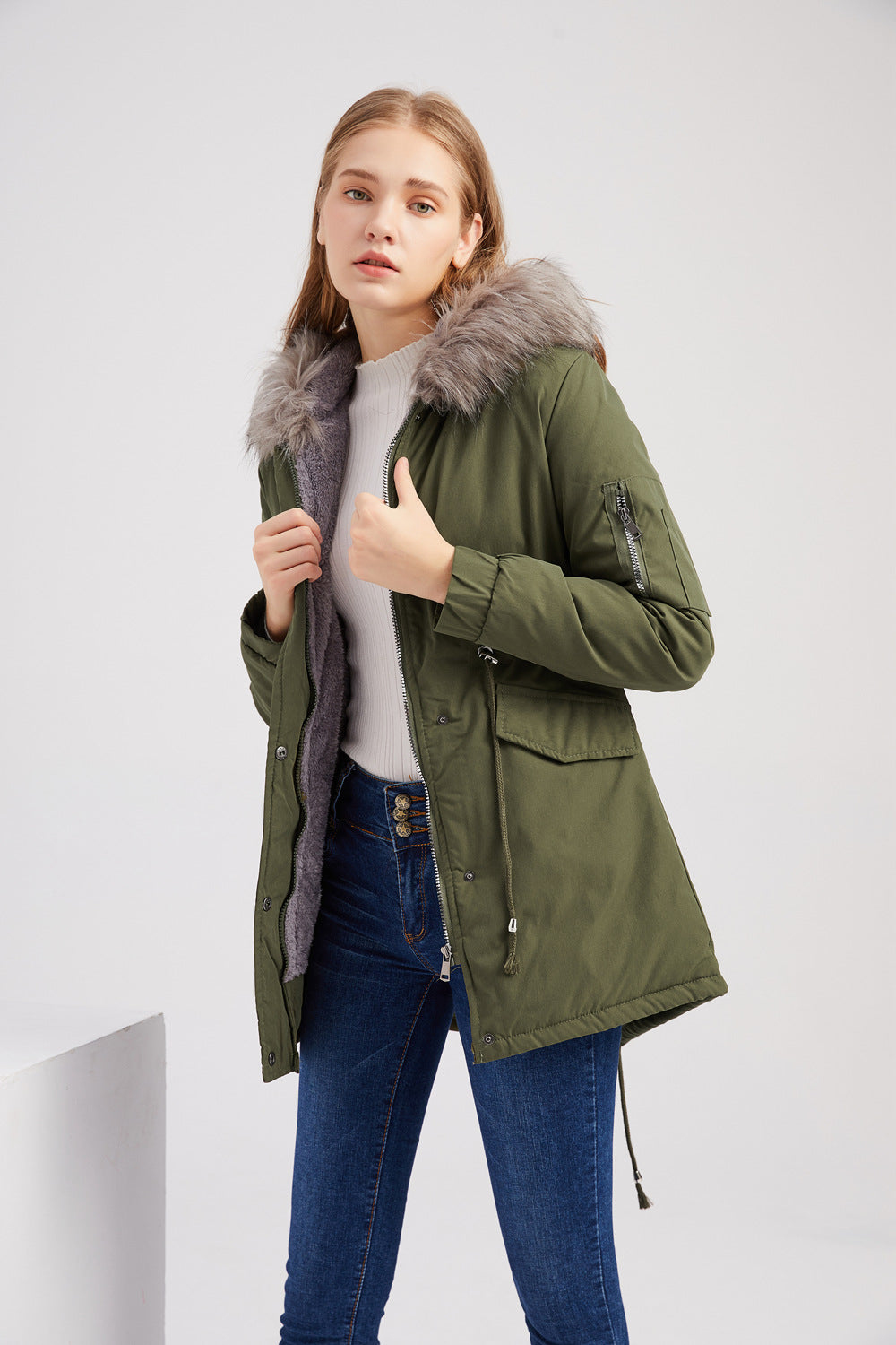 Winter Parka | Hooded | Drawstring | Fur Trimmed Jacket | Winter Jacket Women-Fashion Nora