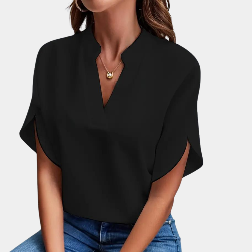 Women's Blouse | Elegant | Loose Fit | Short Sleeve Blouse | Summer Top-Fashion Nora