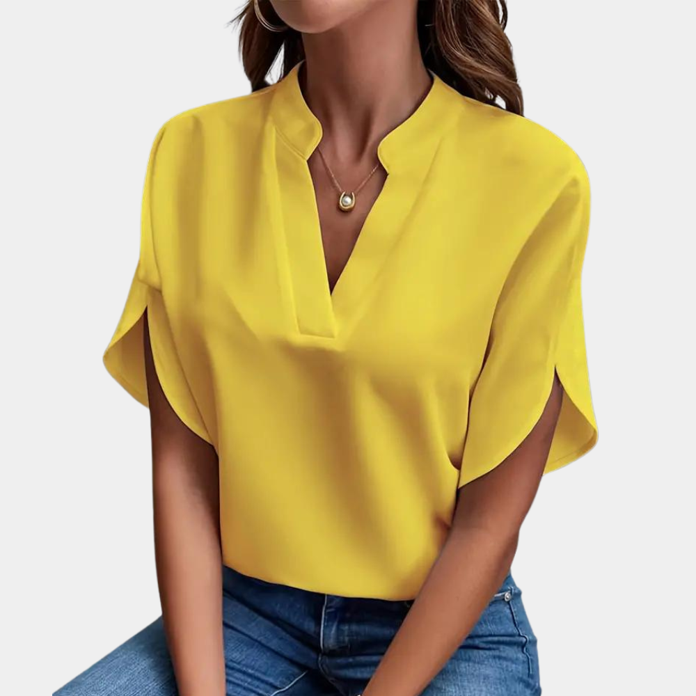 Women's Blouse | Elegant | Loose Fit | Short Sleeve Blouse | Summer Top-Fashion Nora