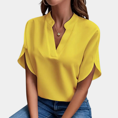 Women's Blouse | Elegant | Loose Fit | Short Sleeve Blouse | Summer Top-Fashion Nora