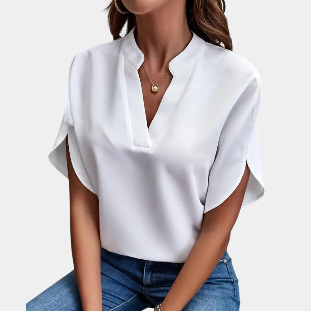 Women's Blouse | Elegant | Loose Fit | Short Sleeve Blouse | Summer Top-Fashion Nora
