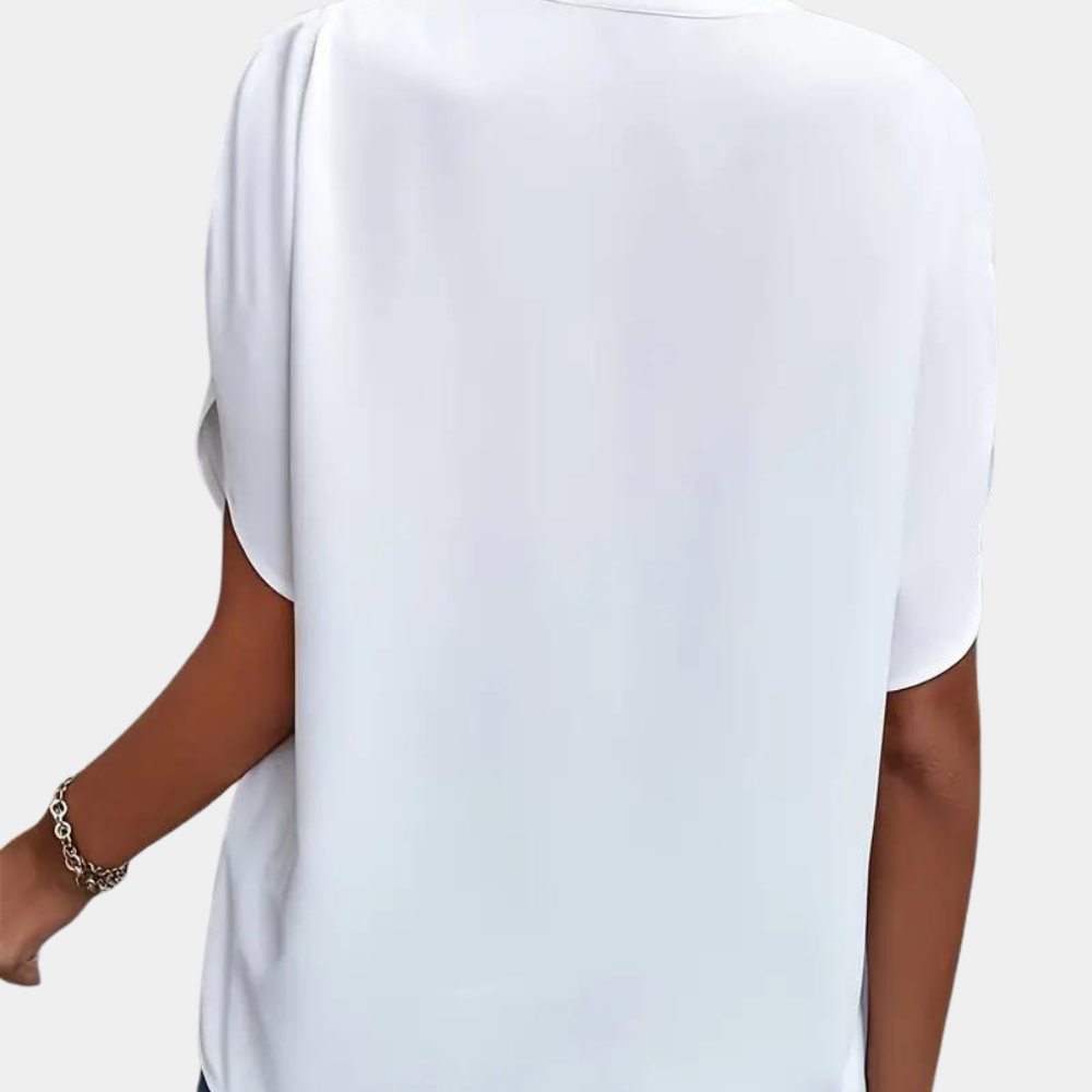 Women's Blouse | Elegant | Loose Fit | Short Sleeve Blouse | Summer Top-Fashion Nora