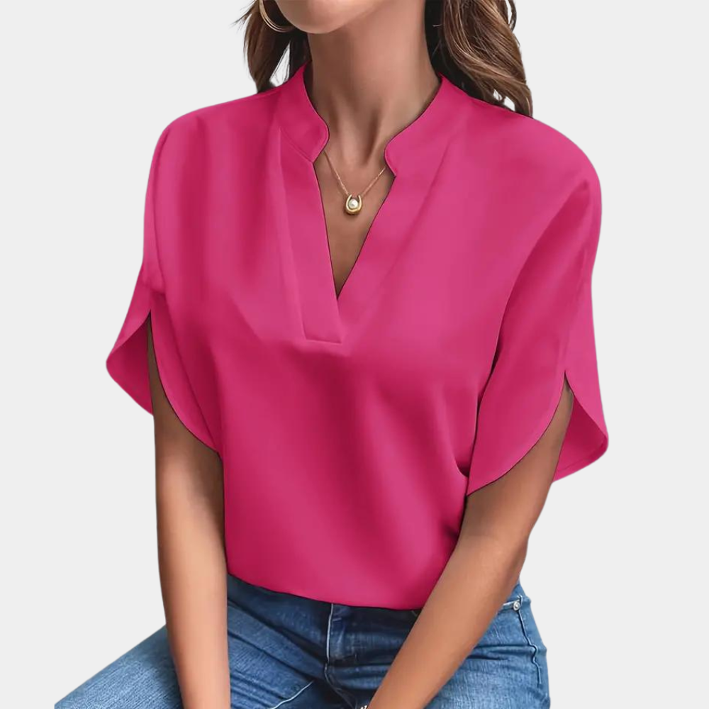 Women's Blouse | Elegant | Loose Fit | Short Sleeve Blouse | Summer Top-Fashion Nora