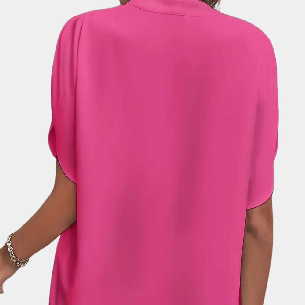 Women's Blouse | Elegant | Loose Fit | Short Sleeve Blouse | Summer Top-Fashion Nora