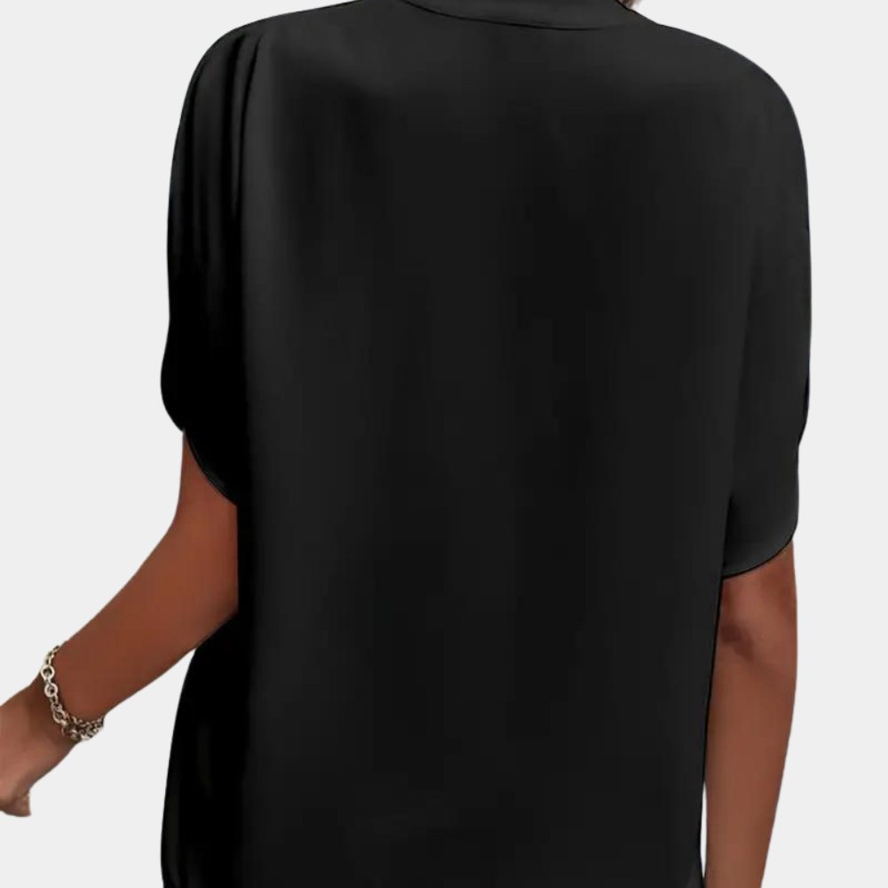 Women's Blouse | Elegant | Loose Fit | Short Sleeve Blouse | Summer Top-Fashion Nora