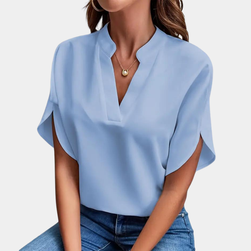 Women's Blouse | Elegant | Loose Fit | Short Sleeve Blouse | Summer Top-Fashion Nora