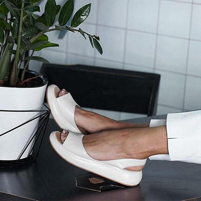 Women's Sandals - Open Toe - Thick Sole - Leather Sandals - Summer Sandals-Fashion Nora