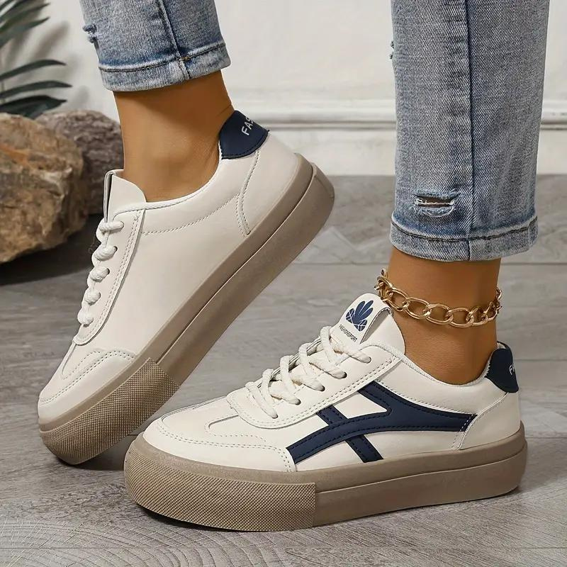 Women s Sneakers Thick Sole Lace Up Low Top Sneakers Skate Shoes Fashion Nora