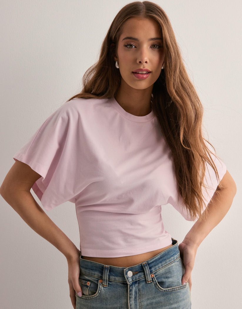 Women's T-Shirt - Wide Sleeve - Round Neck - Batwing T-Shirt - Women's Blouse-Fashion Nora