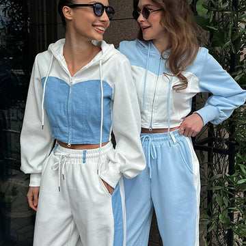 Women's Tracksuit | Zip-Up | Wide Leg | Sweats Set | Jogging Set-Fashion Nora