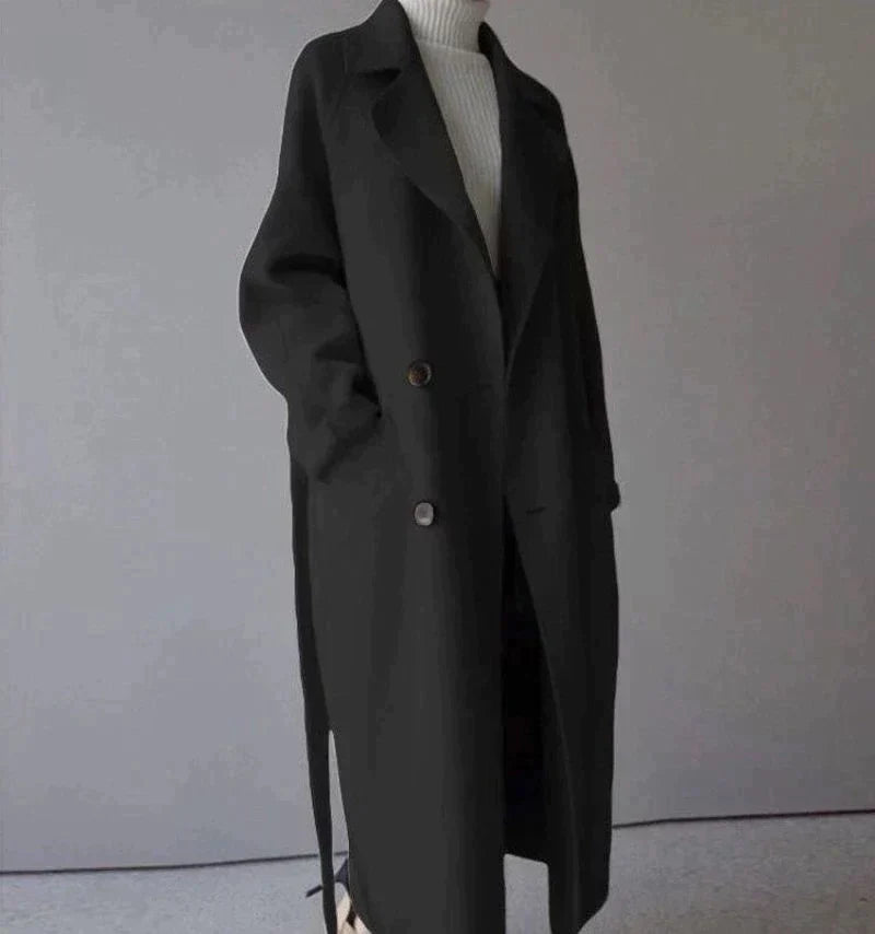 Wool Coat | Oversized | Belt | Long Coat | Women's Wool Overcoat-Fashion Nora