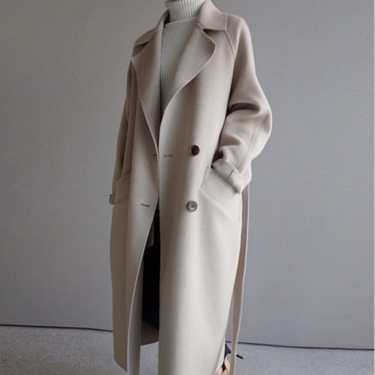 Wool Coat | Oversized | Belt | Long Coat | Women's Wool Overcoat-Fashion Nora