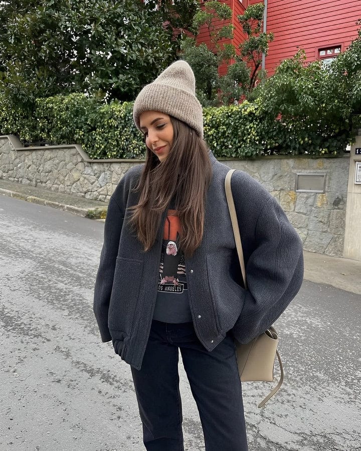Woolen Jacket - Button-Up - Pockets - Oversized Jacket - Women's Jacket-Fashion Nora