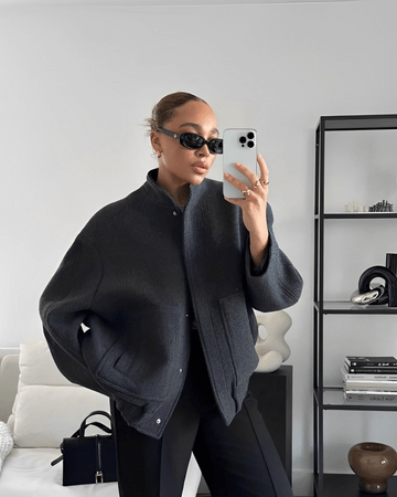 Woolen Jacket - Button-Up - Pockets - Oversized Jacket - Women's Jacket-Fashion Nora