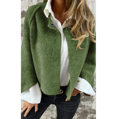 Woolen Jacket - Short - Loose Fit - Autumn Jacket - Women's Clothing-Fashion Nora